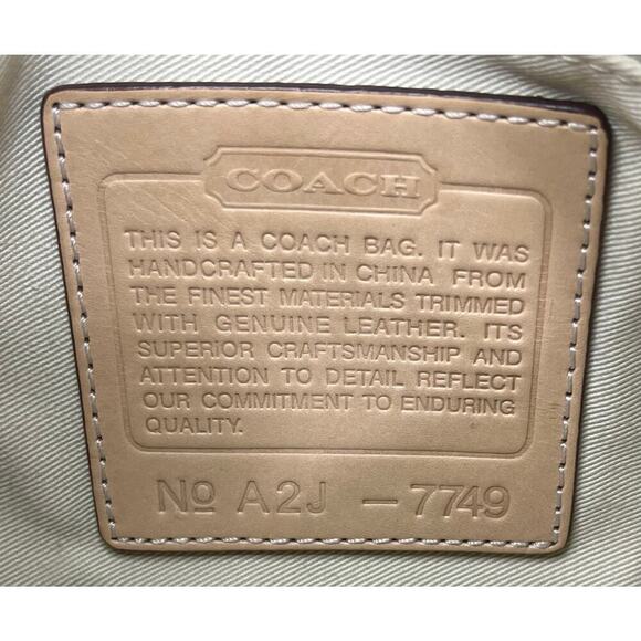 Vintage Coach 7749 Hamptons Striped Canvas Demi Bag - Picture 10 of 11